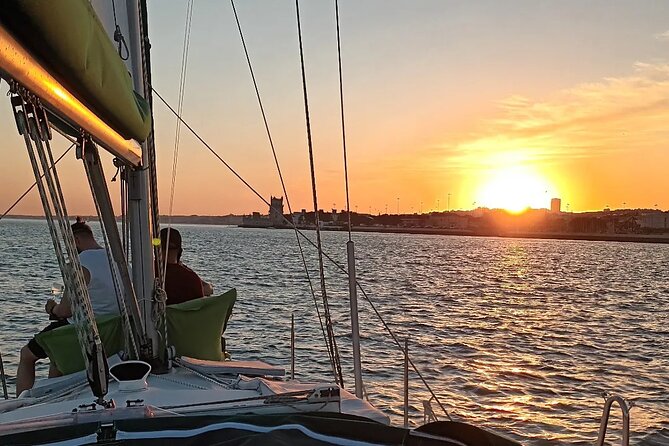 2-Hour Lisbon Sunset Sailing Tour - Starting at Av. Brasília and getting ready to sail
