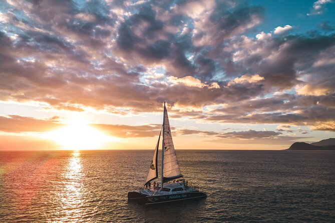 2-Hour Oahu Sunset Catamaran Sail - Ko Olina’s coast from offshore