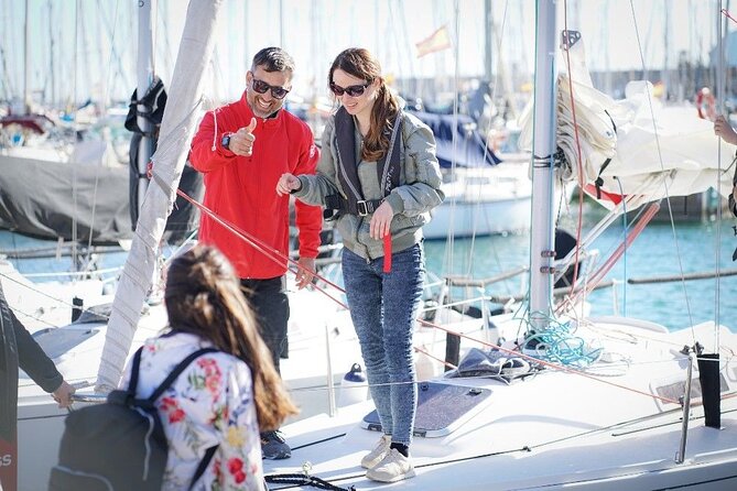 2 hour Sailing Experience on J80 Racing Yacht in Barcelona - A look toward the harbor and port area