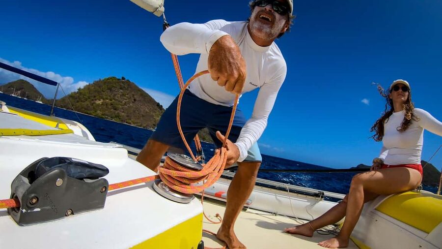 2h Sailing catamaran in La Baie des Saintes - The Ride to Grande Baie in Terre de Bas