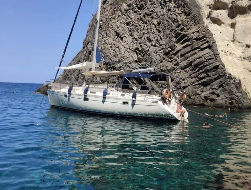 Adamantas: Kleftiko Sailing Cruise with Meal and Swim Stops - Sykia cave and the first serious swim