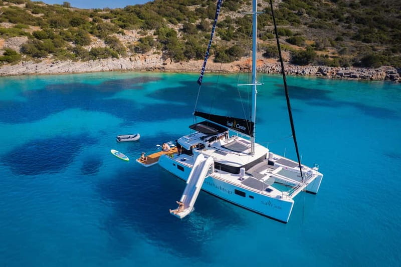 Agios Nikolaos: Sailing Trip Catamaran Lunch and Water Toys - Setting sail from Agios Nikolaos on the Lagoon 450F