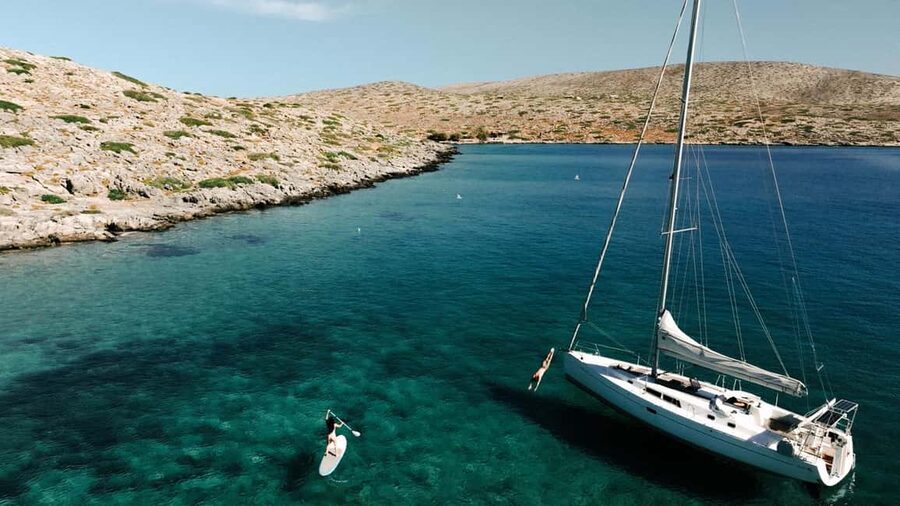 Agios Nikolaos: Spinalonga and Kolokitha Island Sailing Trip - Leaving Agios Nikolaos by sail