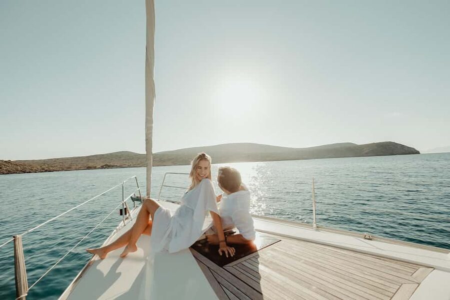 Agios Nikolaos: Spinalonga and Kolokitha Island Sailing Trip - Food, wine, and the long anchor stop
