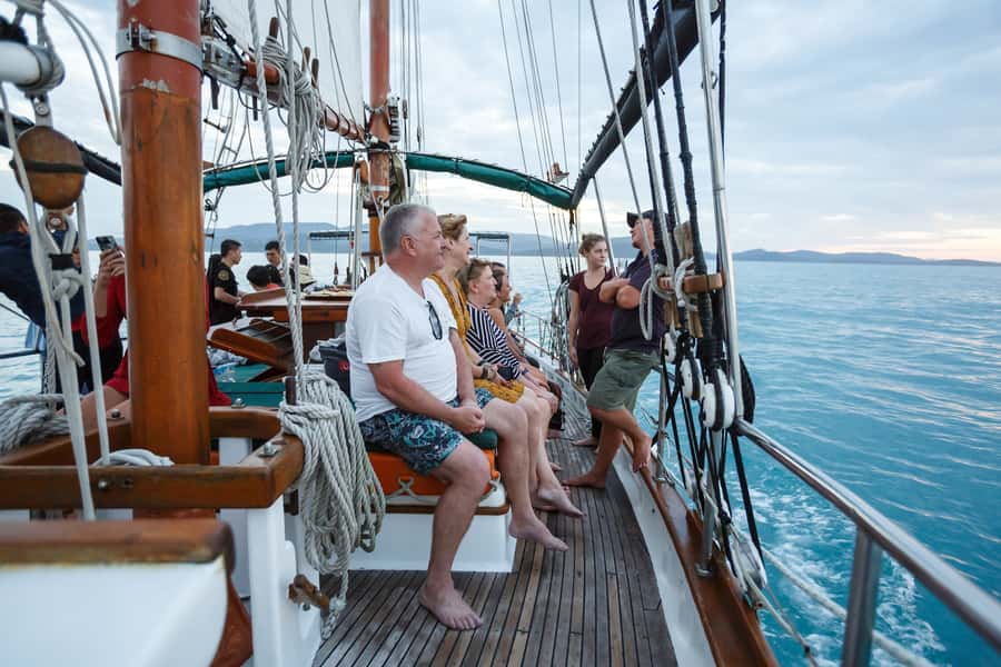 Airlie Beach: Providence Whitsundays Tallship Sunset Sail - Leaving the marina and finding the sailing rhythm