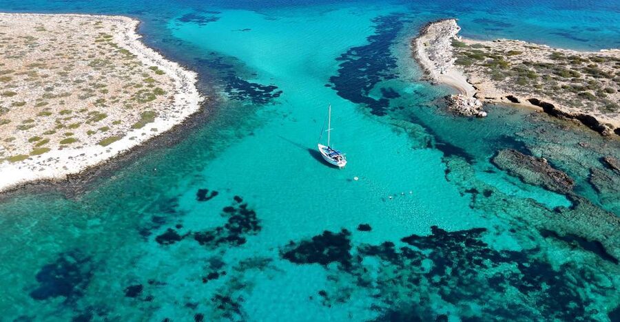Antiparos: Private Sailing Cruise with Swim Stops and Lunch - Southern Antiparos, white rock, and sea caves