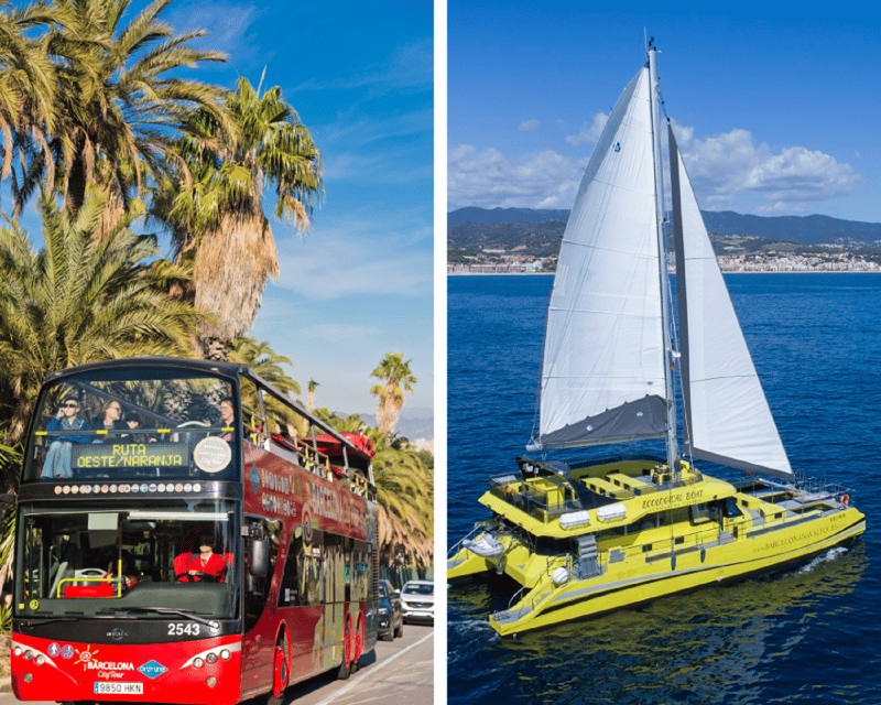 Barcelona: Hop-On Hop-Off Bus with Sailing Cruise - Two Barcelona routes, one practical sightseeing plan