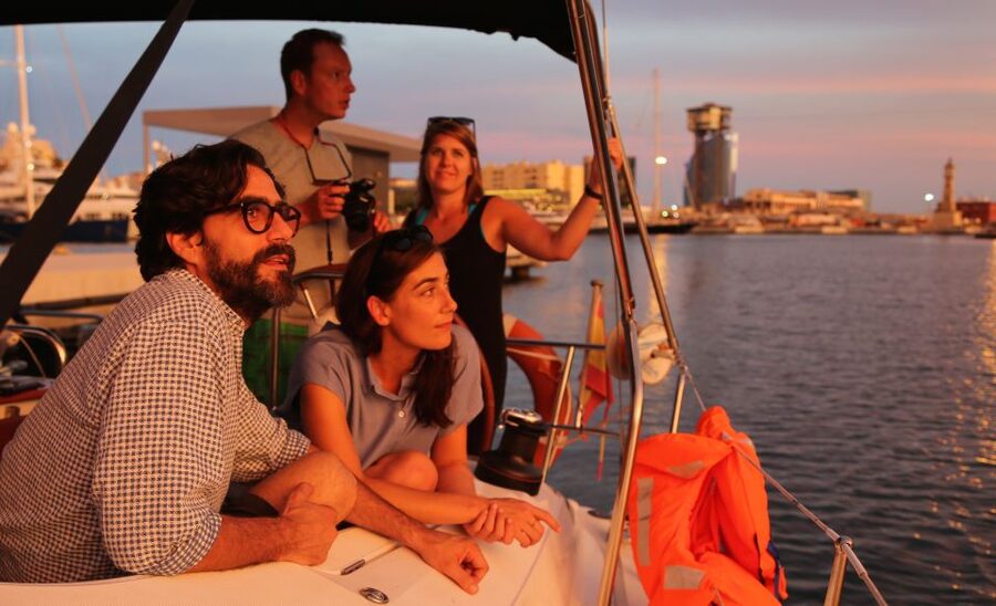Barcelona: Unique Sunset Sailing Tour with Tapas & Open Bar - Watching the skyline from Barceloneta to Montjuïc