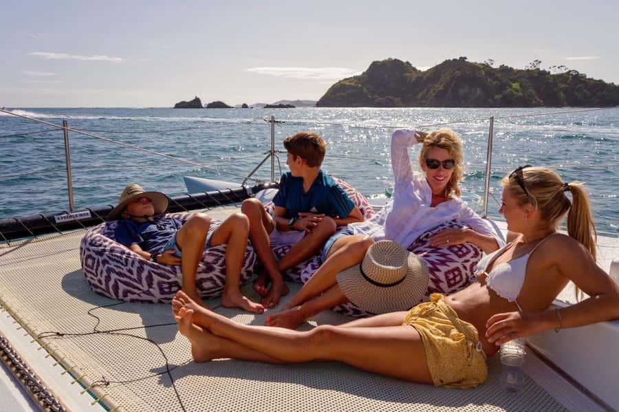 Bay of Islands 2-Hour Sundowner Evening Sailing Cruise - Beanbags, blankets, and the changing evening temperature