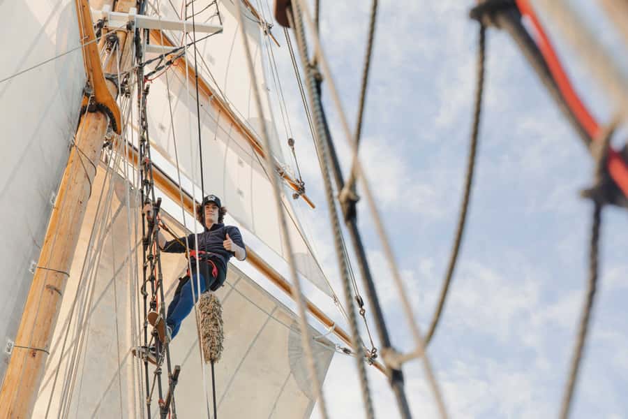 Bay of Islands: Full-Day Tall Ship Sailing Excursion - Raising the sails and learning the ropes