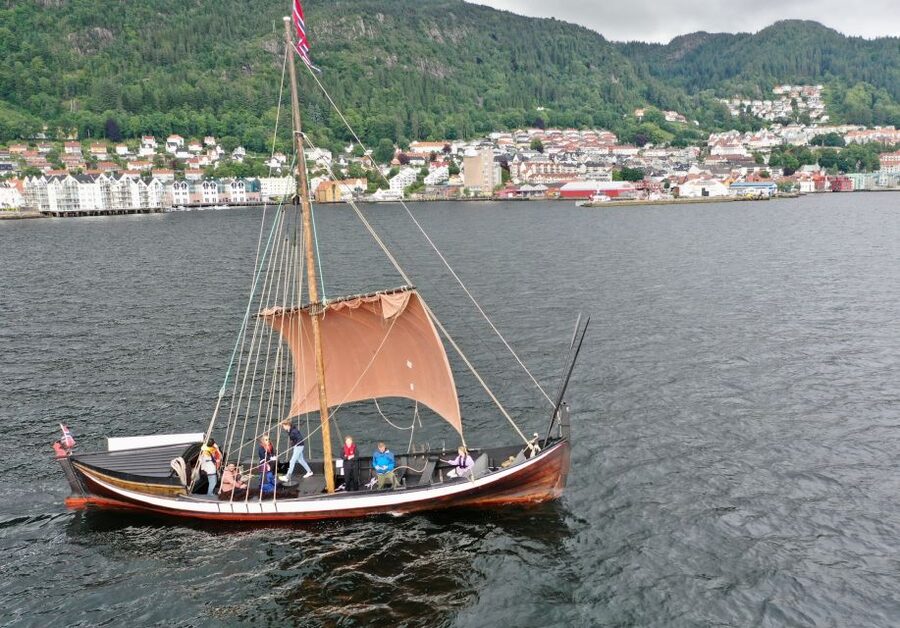 Bergen: Viking Ship Sailing Experience and Sightseeing Trip - A Viking-style ship beside Bergen’s old harbor