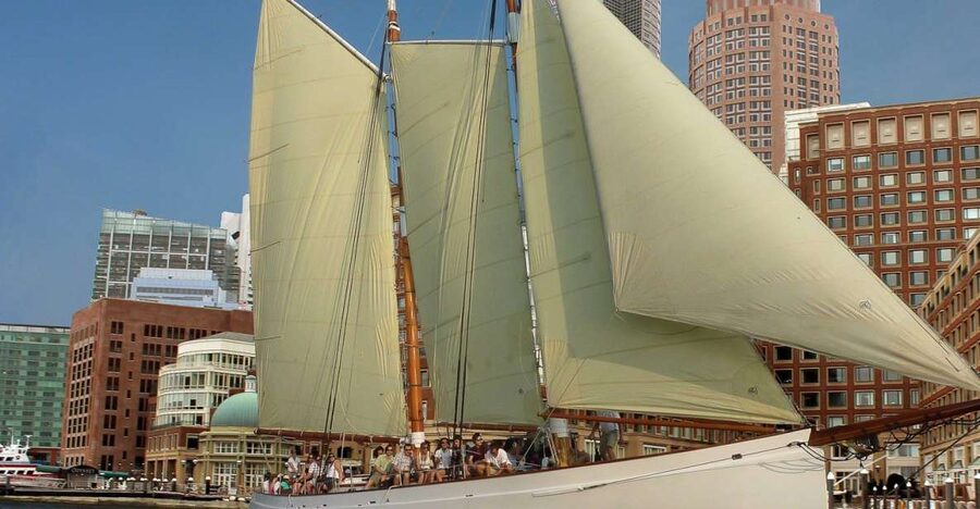 Boston: Harbor Champagne Sunset Sail from Rowes Wharf - The first views: Fish Pier and Fan Pier