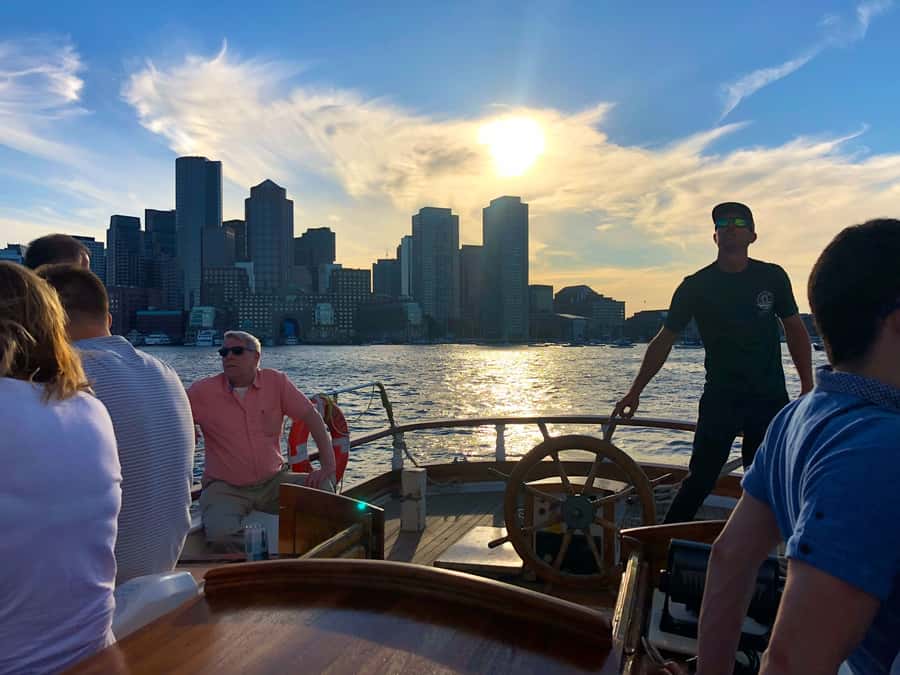 Boston: Sunset Tall Ship Harbor Cruise - Fan Pier Marina: arrive at the right dock