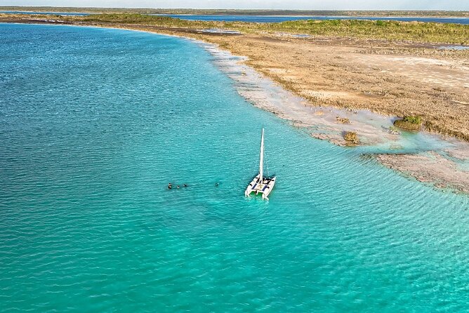 Catamaran Sailboat Bacalar Excursions - Swimming, shade, and time on deck