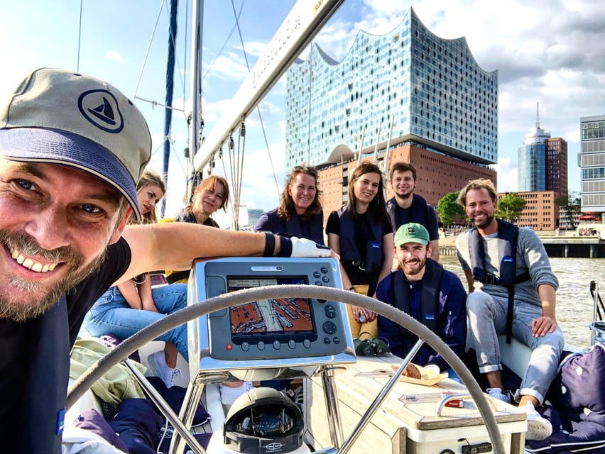 "Cruise in the City" - Sailing Yacht Event, Hamburg/Elbe - Making maneuvers in front of Hamburg’s concert hall