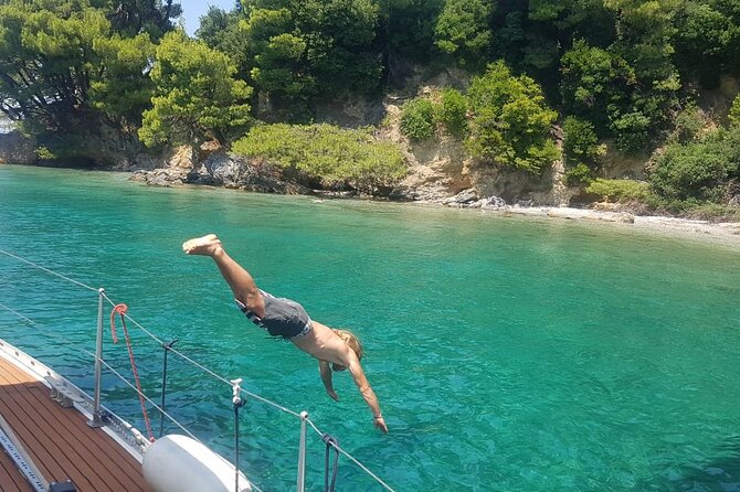 Day sailing Skiathos Skopelos with lunch on Rainbow yacht - Panormos Bay brings another water stop