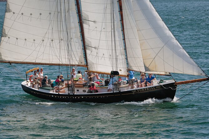 Day Sails and Sunset tours on Schooner Surprise in Camden Maine - Mount Battie from Penobscot Bay