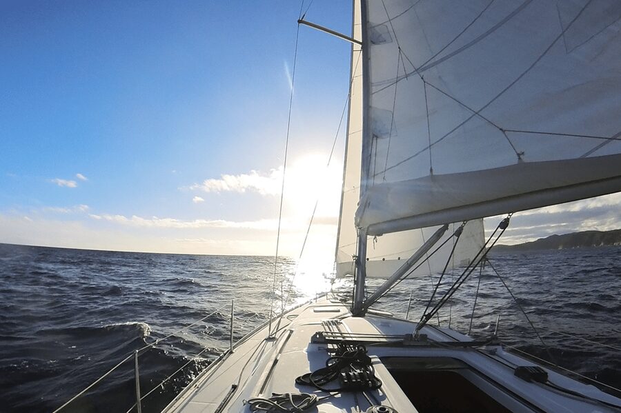 Denia: Sunset Electric Sailboat Cruise with Dolphin Spotting - Cruising toward Cabo de San Antonio