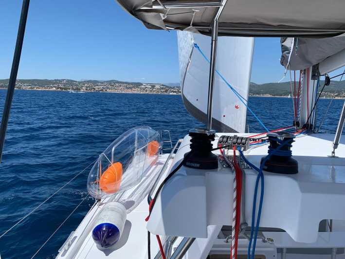 Departure from BRUSC sunset on sailing catamaran - The Coast of Six-Fours-les-Plages and Sanary-sur-Mer