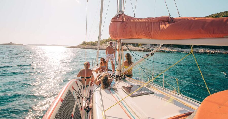 From Hvar: Pakleni Islands & Red Rocks Comfort Sailboat Tour - Red Rocks: Hvar’s most striking swim stop