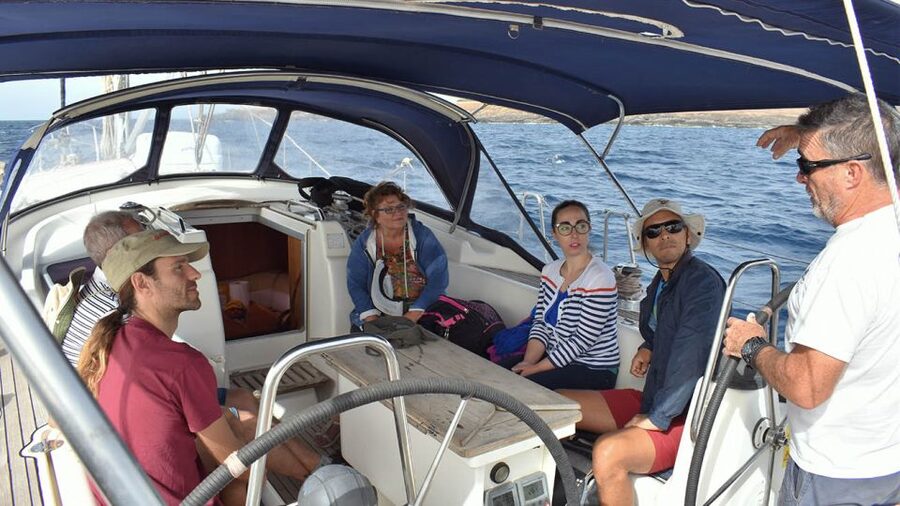 From Los Gigantes: Whale Watching Sailboat Cruise - Sailing below the cliffs