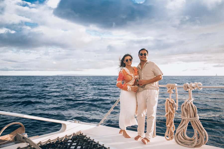From Ma'alaea: 'Alihilani Sunset Sail Catamaran Tour - Finding the best place on board