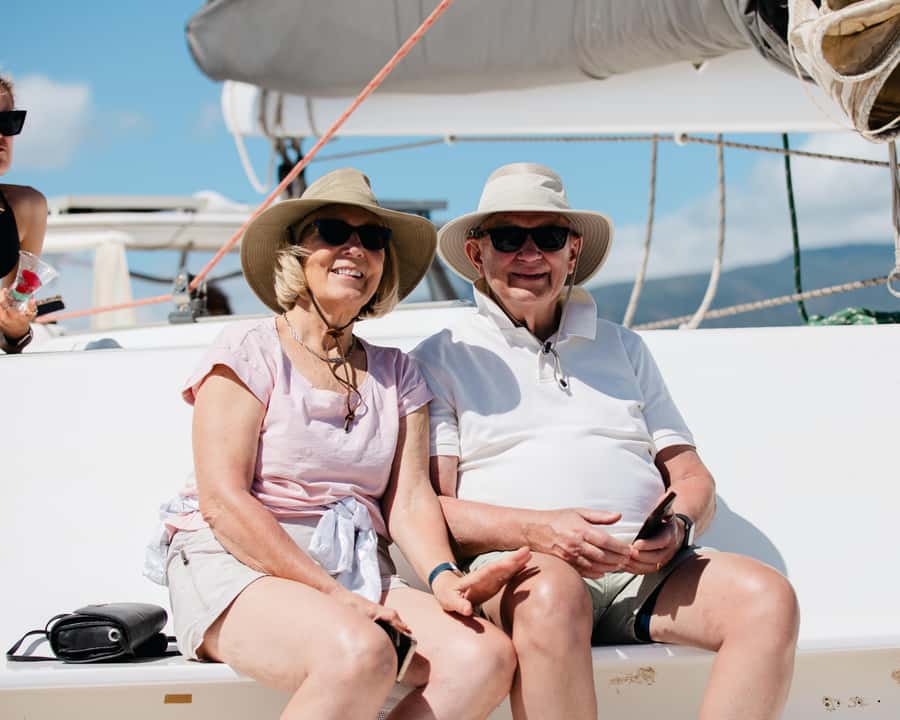 From Ma'alaea: 'Alihilani Sunset Sail Catamaran Tour - Wildlife and the December to March difference