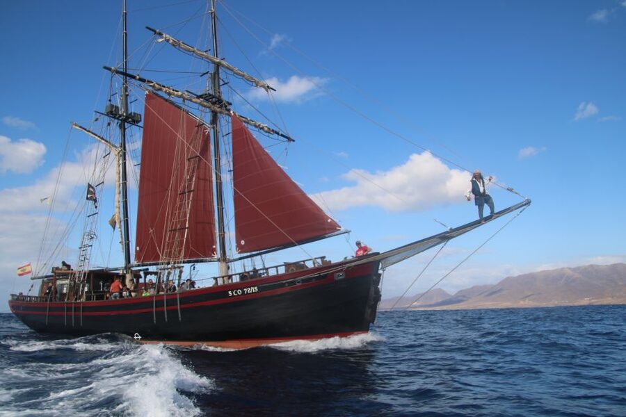 Fuerteventura: 4-Hour Pirate Sailing Adventure - Swimming, swinging, and playing beside the boat