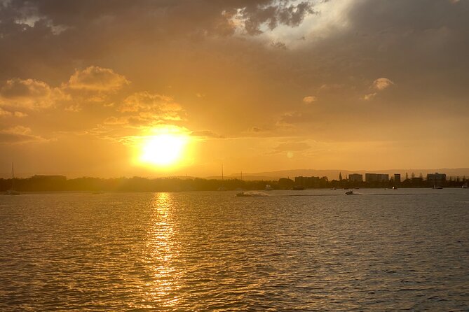 Gold Coast 2 hour Sunset Sailing Cruise with Drinks&Tasting Plate - Views toward South Stradbroke and Wave Break Island