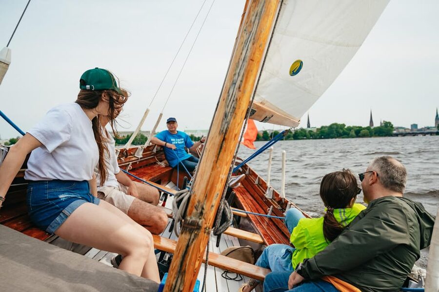 Hamburg: Alster River Sailing Tour on a 2-Masted Sailboat - Handling sheets, sails, and the tiller