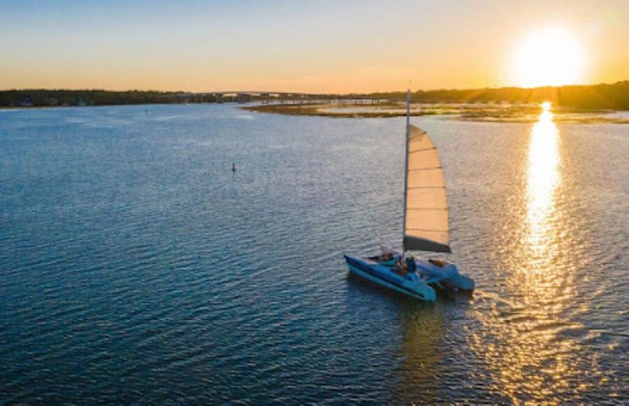 Hilton Head: Private Dolphin Day or Sunset Catamaran Sail - The fireworks option at Shelter Cove