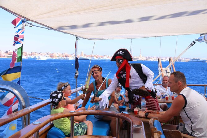 Hurghada Pirates sailing boat to Orange bay & Buffet Lunch - Two guided snorkeling stops of about one hour each