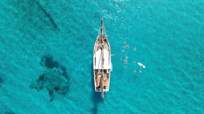 Ibiza Wooden Sail Boat Trip to Formentera - Setting out from Ibiza Harbour on a wooden boat