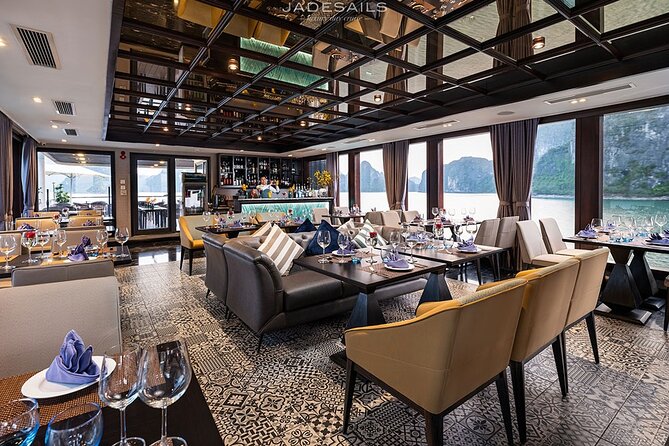 Jade Sails Luxury Halong Bay & Lan Ha Bay 1 Day Cruise from Hanoi - A cooking demonstration and sunset on the way back