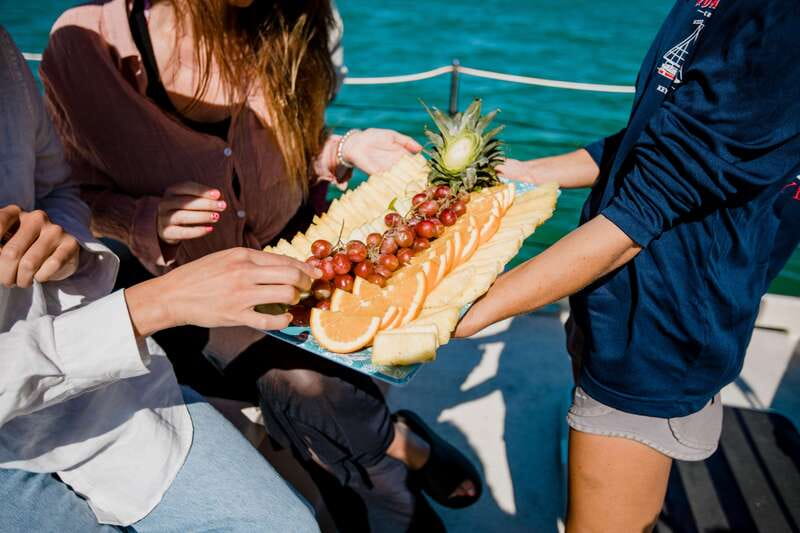 Key West Afternoon Sail, Snorkel, Kayak & Sunset Excursion - The break on board: snacks before the sunset