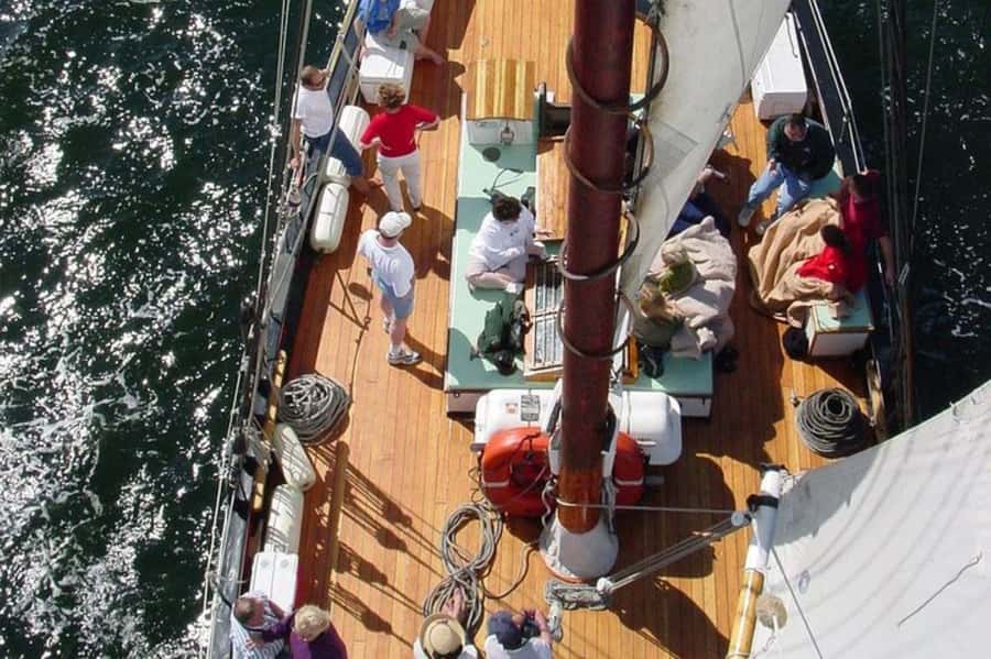 Key West's Schooner Appledore Star Champagne Sunset Sail - Leaving the Historic Seaport under sail