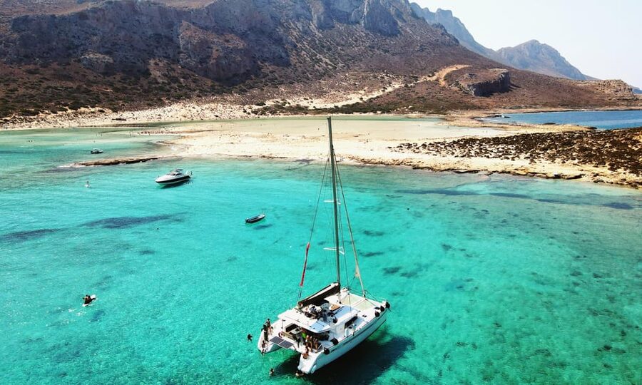 Kissamos: Balos & Gramvousa Luxury Catamaran Sailing Cruise - From Kissamos Port to the open Cretan coast