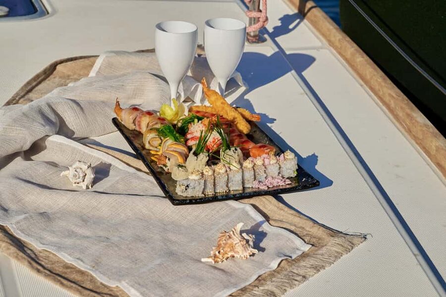 Kissamos: Romantic Sunset Sailing Catamaran Cruise - Local food and drinks are part of the experience