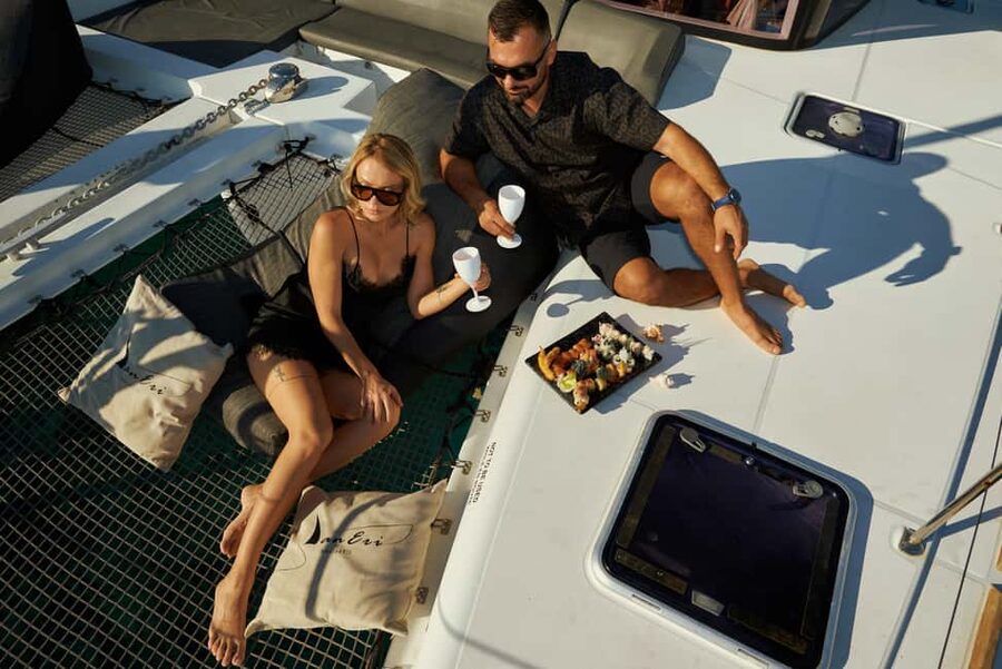 Kissamos: Romantic Sunset Sailing Catamaran Cruise - Agios Sozon brings the active part