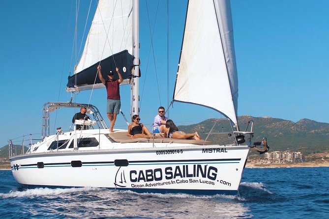 Lands End Luxury Sail and Snorkel Cruise in Cabo San Lucas - El Arco and Lover’s Beach from the deck