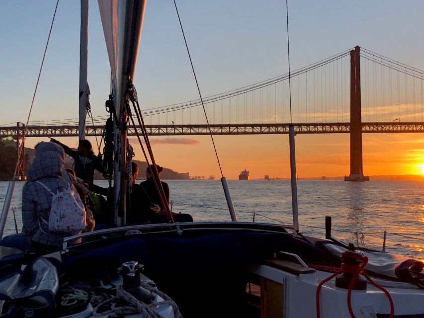 Lisbon: Enjoy a Sunset or Night Tagus River Sailboat Cruise - The bridge, Christ the King, and the south bank