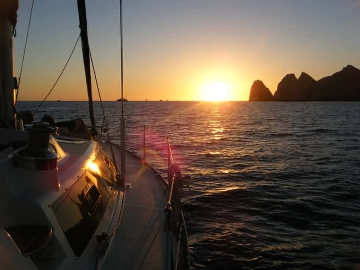 Los Cabos: Shared Sunset Sailing Cruise - When the motor stops and the sails go up