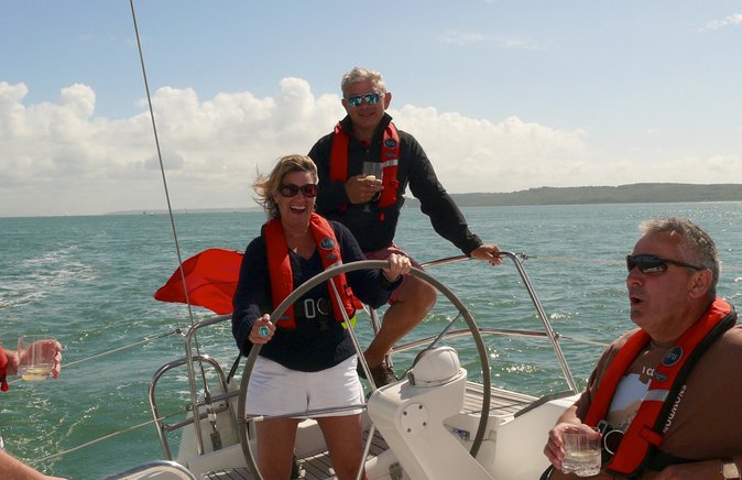 Luxury Sailing Experience Day with Champagne and Lunch or Dinner - Learning to sail, or simply letting the crew work