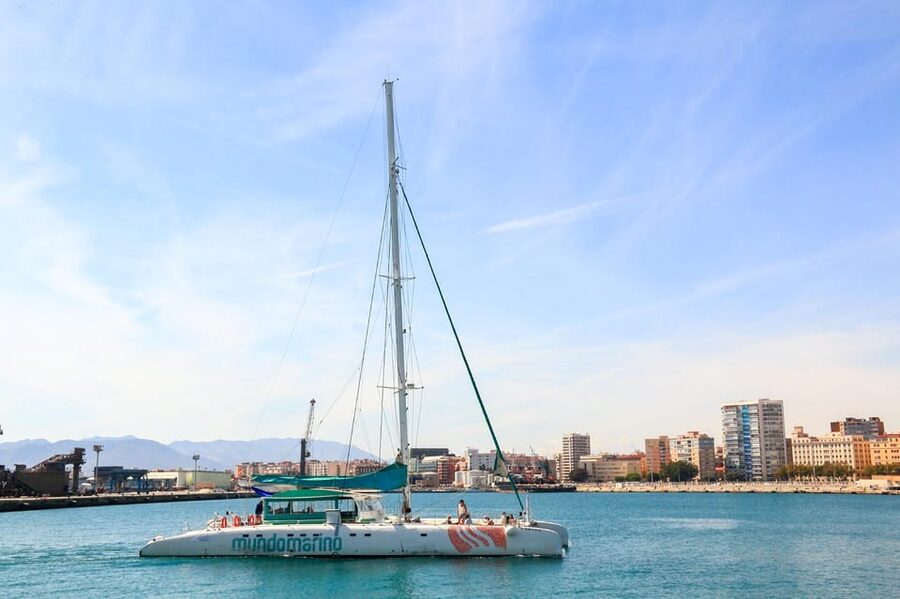 Malaga: Sailing Catamaran with Swimming and Paella Lunch - Sun, shade, and the extra-cost front nets