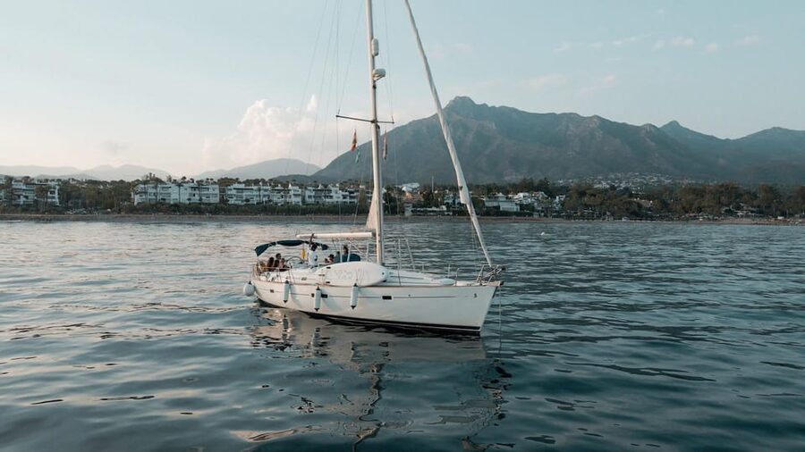 Marbella: Private Sailing Yacht Charter with Skipper - A swim stop in the Mediterranean