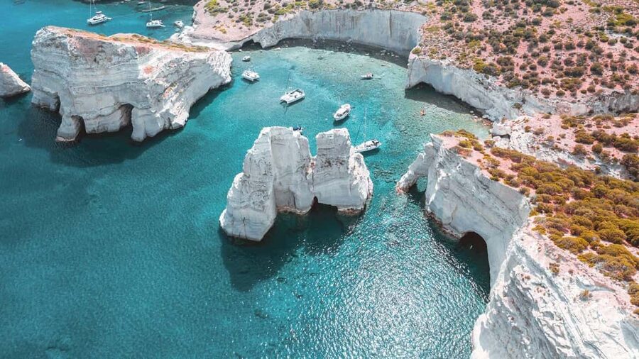 Milos: Kleftiko Semi Private Sailing Cruise with Lunch - Cape Vani and the island’s volcanic character