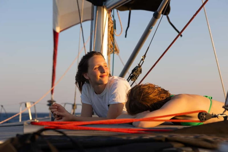 Naxos: Private Sunset Sailing Cruise on a 51-Foot Monohull - Sailing toward the Portara