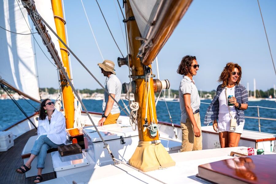 Newport: Sunset Sail on Schooner Madeleine - Sailing aboard a 72-foot schooner