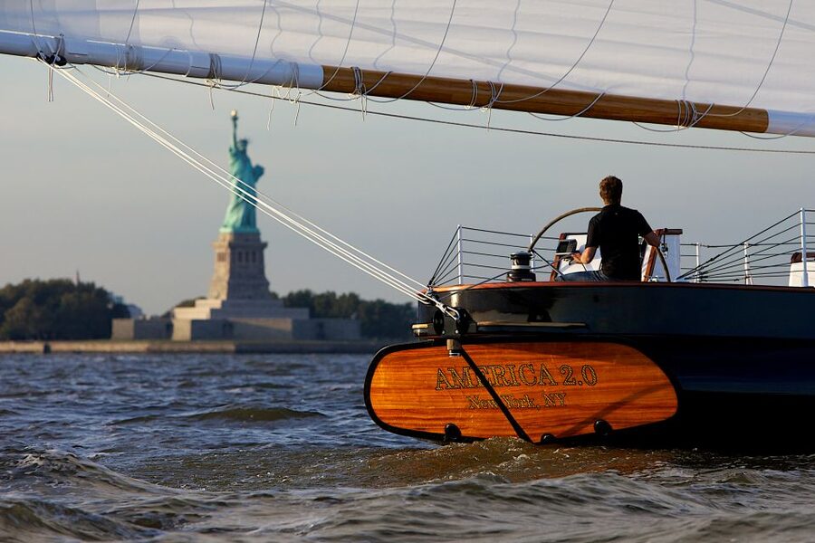 NYC: Statue of Liberty Cruise aboard a Classic Sailboat - Down the Hudson with Manhattan to your right