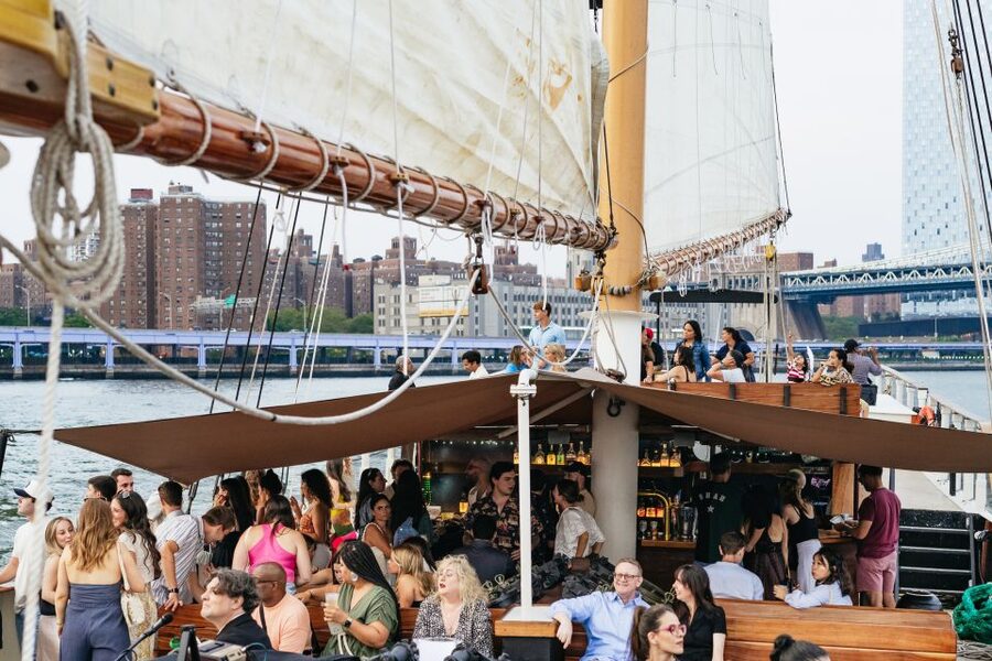 NYC: Sunset Jazz Sail aboard the 'Clipper City' - Ellis Island, Governors Island, and the bridges
